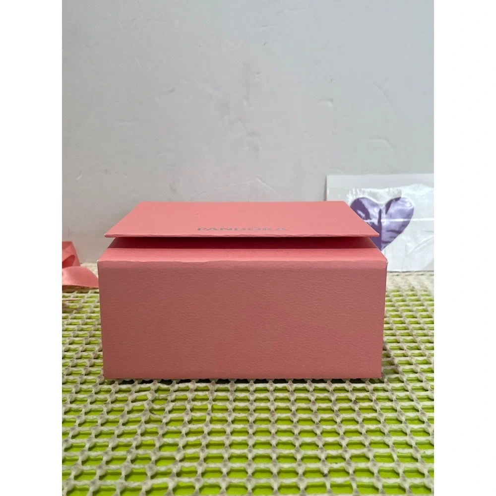 Pandora Pink Jewelry Gift Box w/ Ribbon Bow & Small White Inner Box
